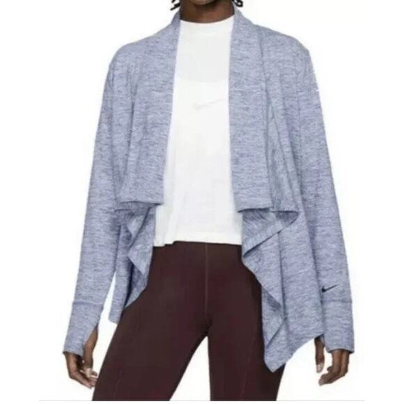 Nike Yoga Dri-Fit Cascade Cardigan Blue Medium - Picture 1 of 9